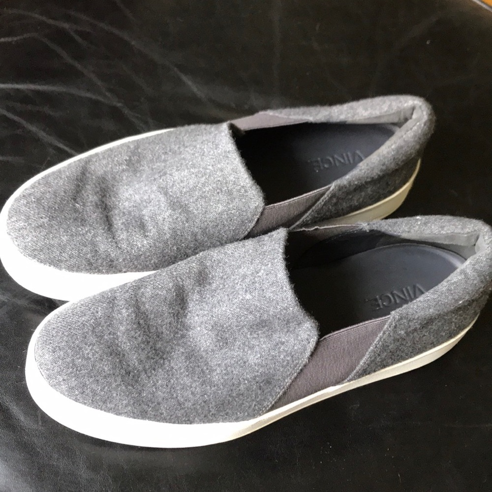 Vince Warren Grey Wool Slip on Sneakers